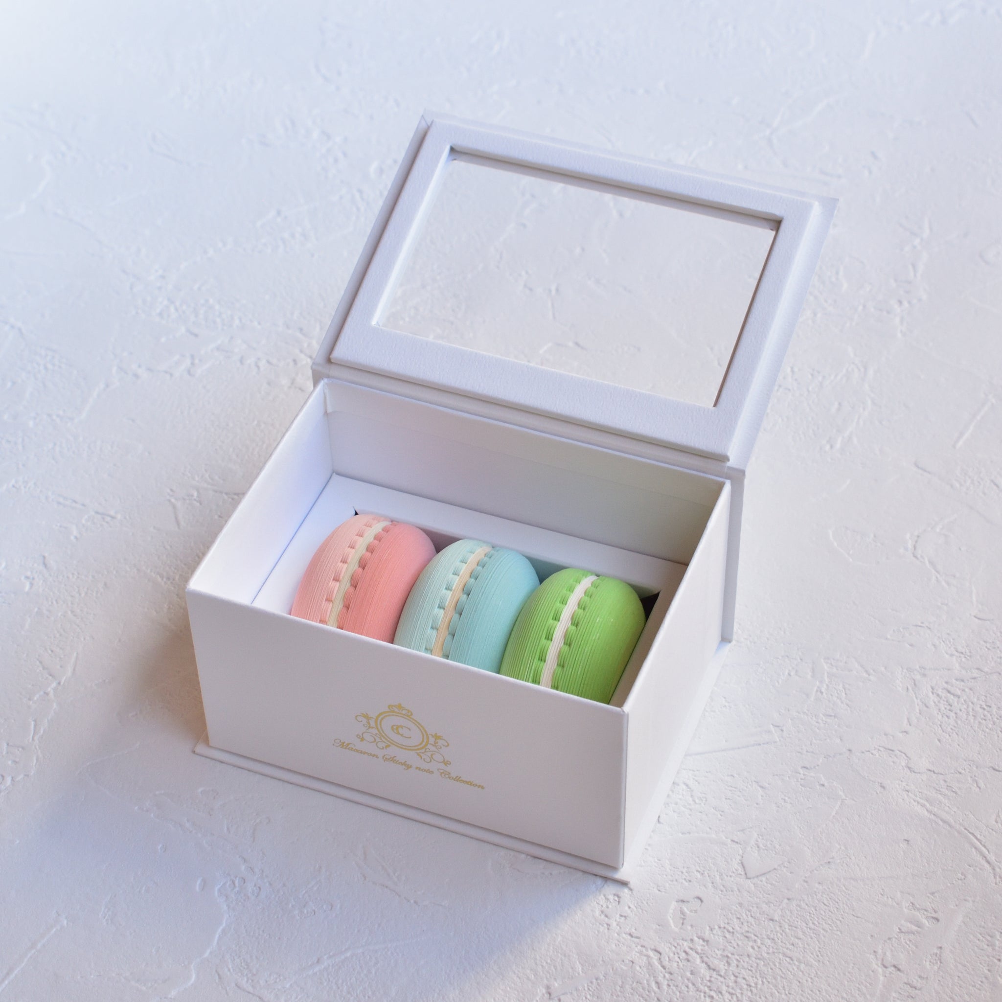 Macaron Sticky note Collection Box GOLD マカロン付箋コレクションボックス ゴールド – CRUCIAL EC